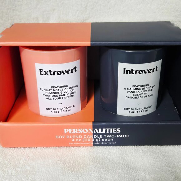 2pk 4oz Glass Introvert and Extrovert Jar Candle Gift Set - Room Essentials NEW - Picture 2 of 7